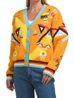 NO! JEANS Yellow/Multi Heritage Cardigan